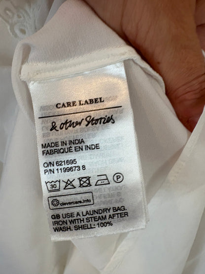 &amp; OTHER STORIES. Flowy white embroidered blouse. TS