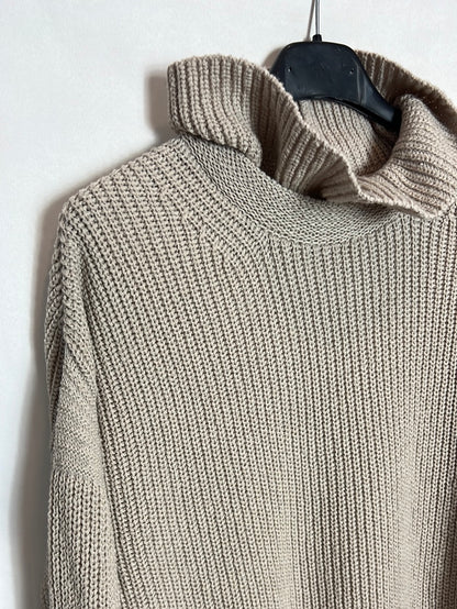 FALCONERI. Beige ruffle-neck sweater. TS