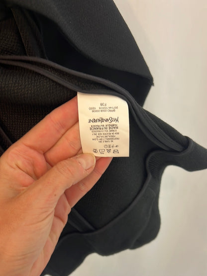 YVES SAINT LAURENT. Chaqueta/ top negro textura. T 38