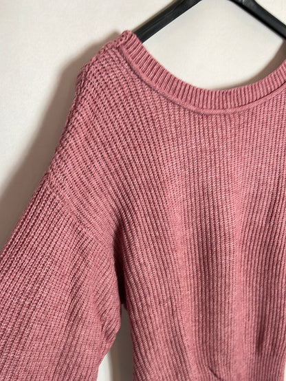 PULL&amp;BEAR. Pink sweater with a low back neckline.