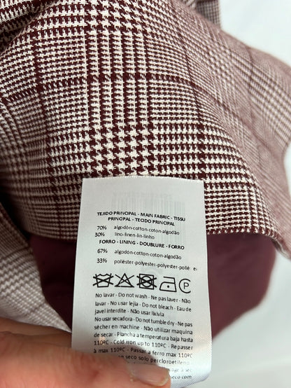 SCALPERS. Burgundy checked blazer. TM