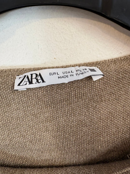 ZARA. Top punto marrón jaspeado