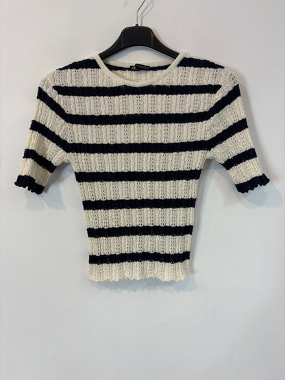 ZARA. Top punto rayas calado. T S
