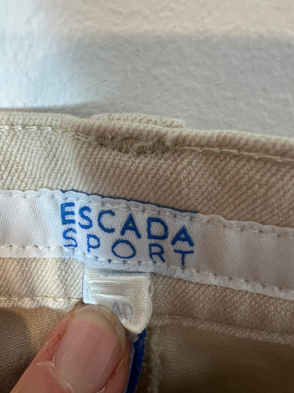 ESCADA SPORT. Beige straight-leg trousers. Size 40