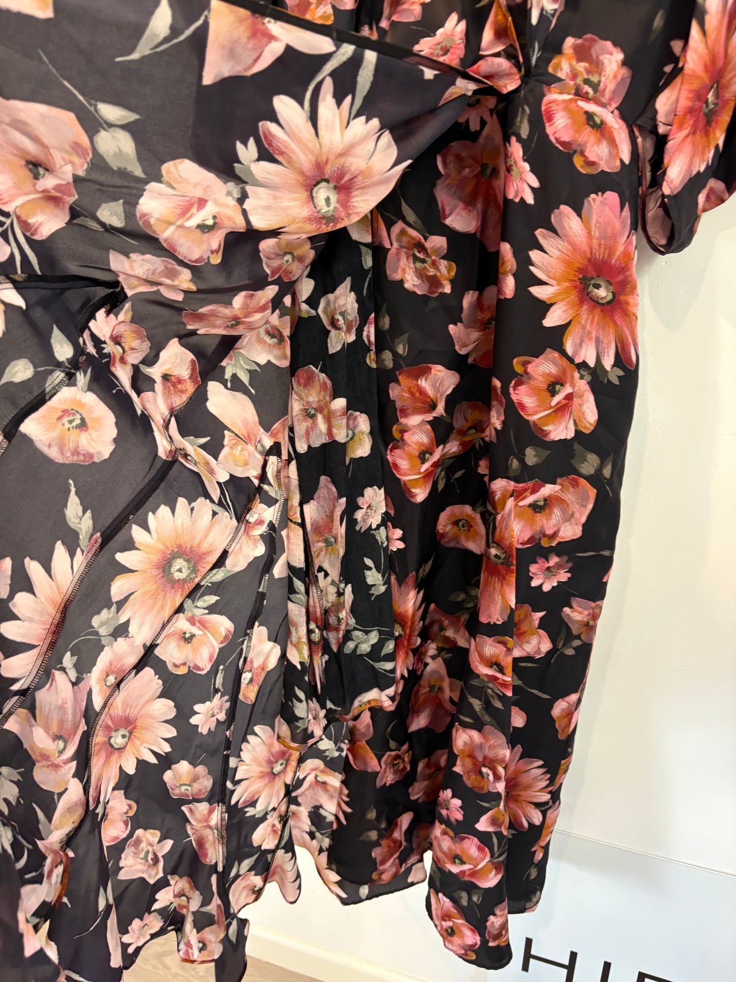 THE KOOPLES. Vestido largo flores con seda