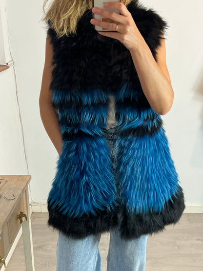 SUNRISE. Two-tone fur vest Tl