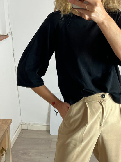 BIMBA Y LOLA. Camiseta negra amplia T.m