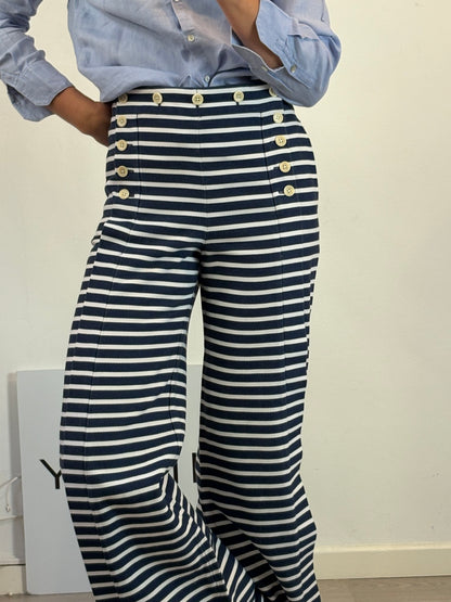 J CREW. Pantalón rayas abotonado