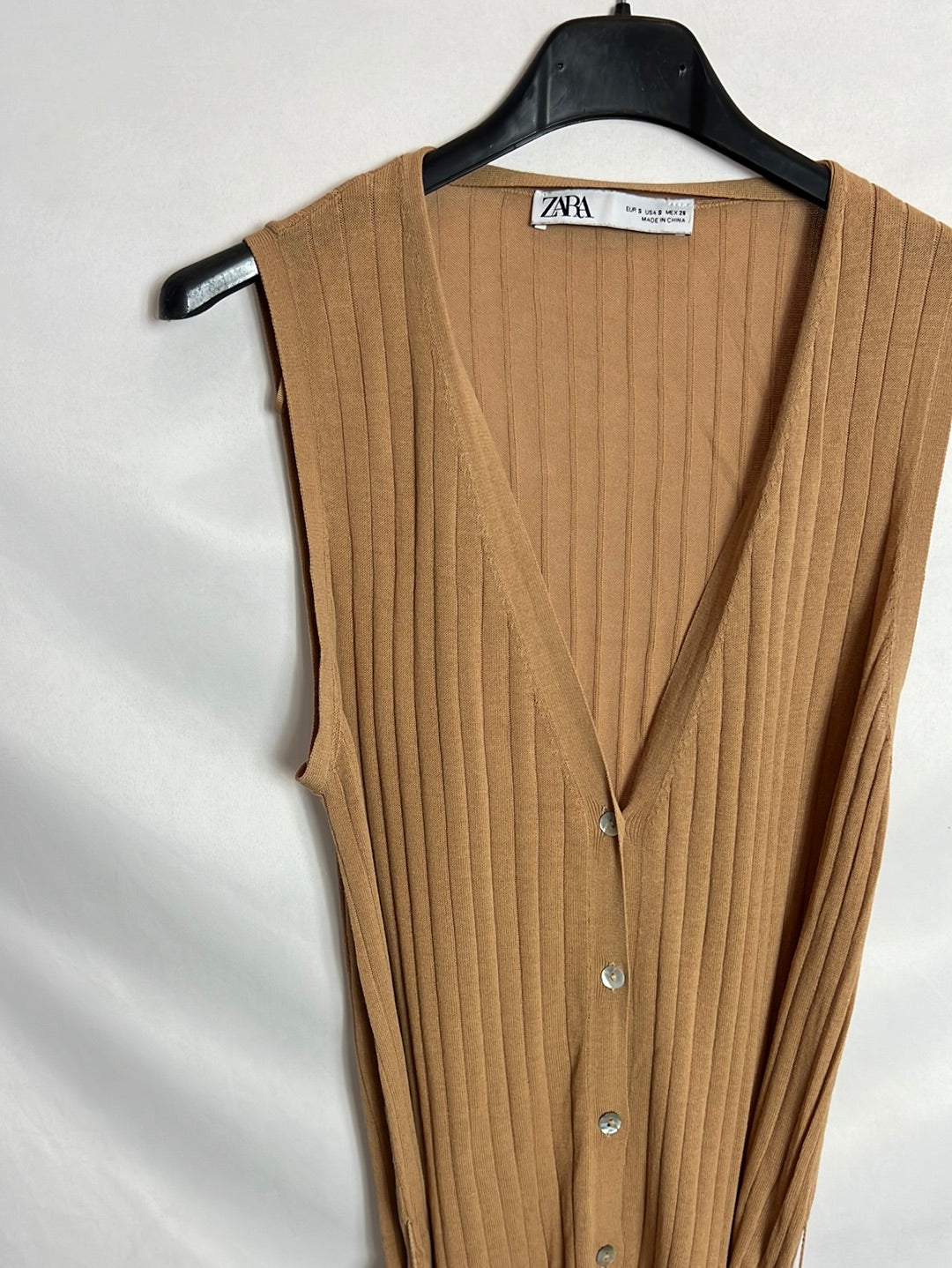 ZARA. Camel ribbed dress/vest. TS