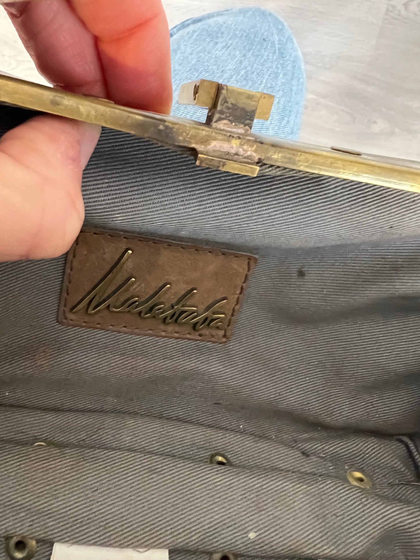 MALABABA. Bolso mini vintage piel marrón (Tara)