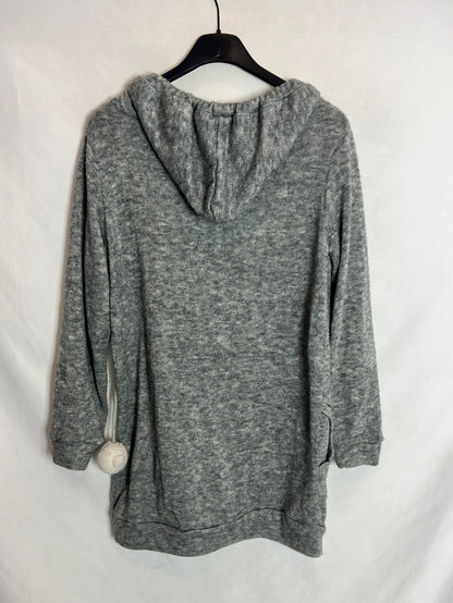 MOLLY BRACKEN. Jersey gris jaspeado capucha. TM