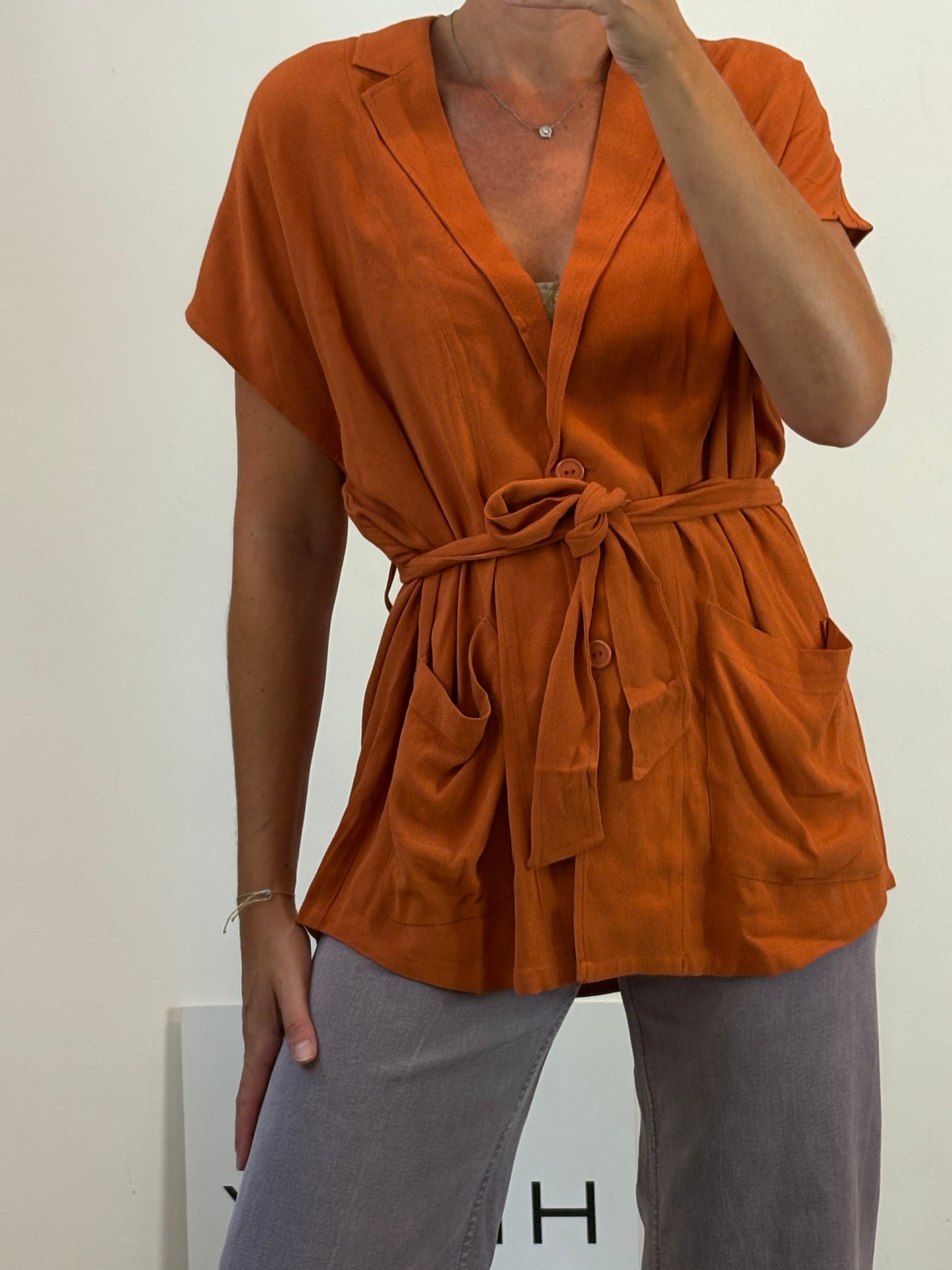 AMERINCAN VINTAGE. Chaleco fluido teja T.xs/s