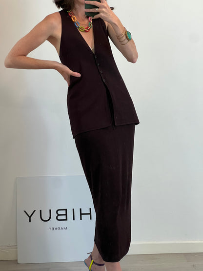 MASSIMO DUTTI. Total look punto marrón  T.xs