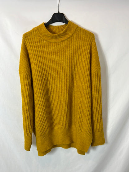 H&M. Jersey canalé mostaza T.s