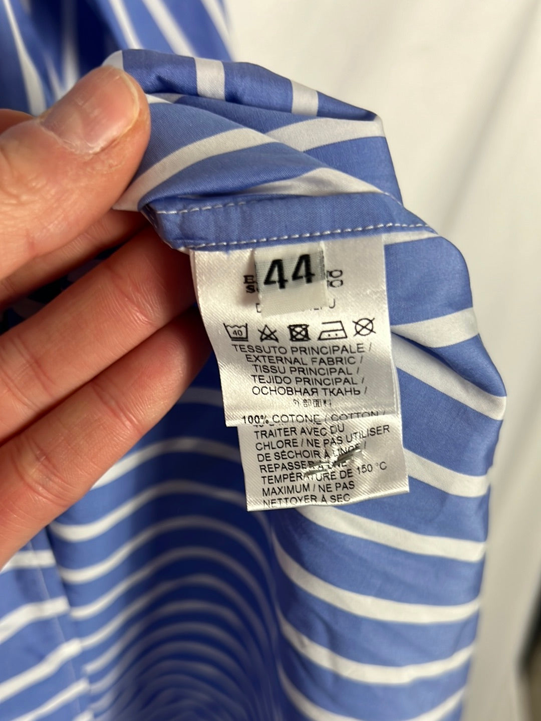 Vestido azul rayas asimétrico