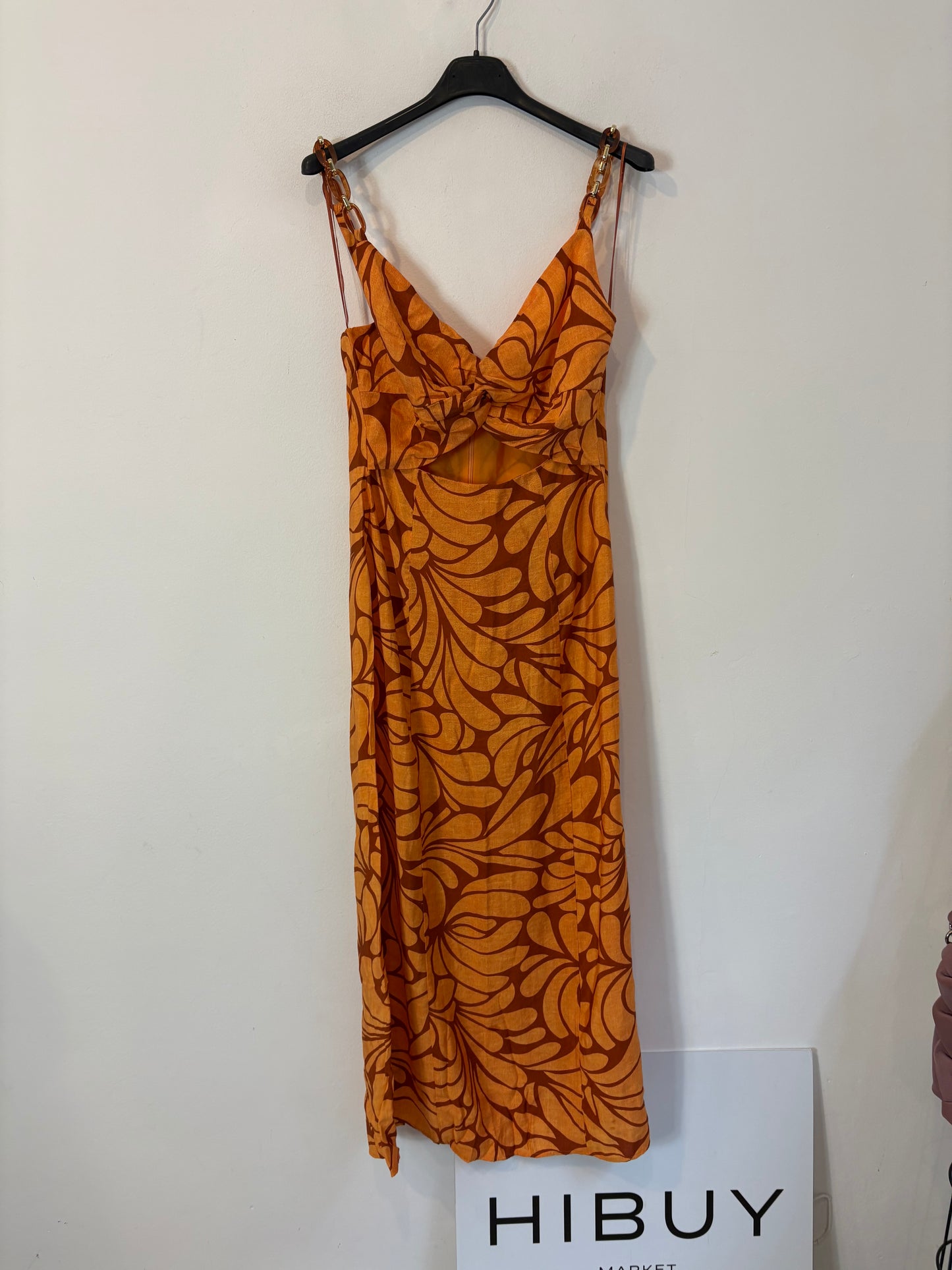 ZARA. Vestido midi estampado aberturas