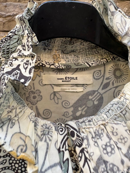 ISABEL MARANT ÉTOILE. Vestido midi detalle cuello y puños. T XS