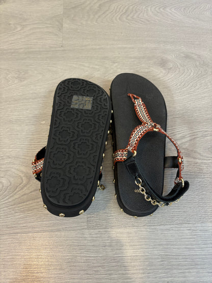 MAJE. Sandalia plana de cuerda y piel