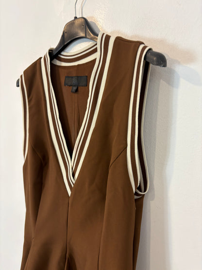 ZARA. Vestido marrón bolsillos
