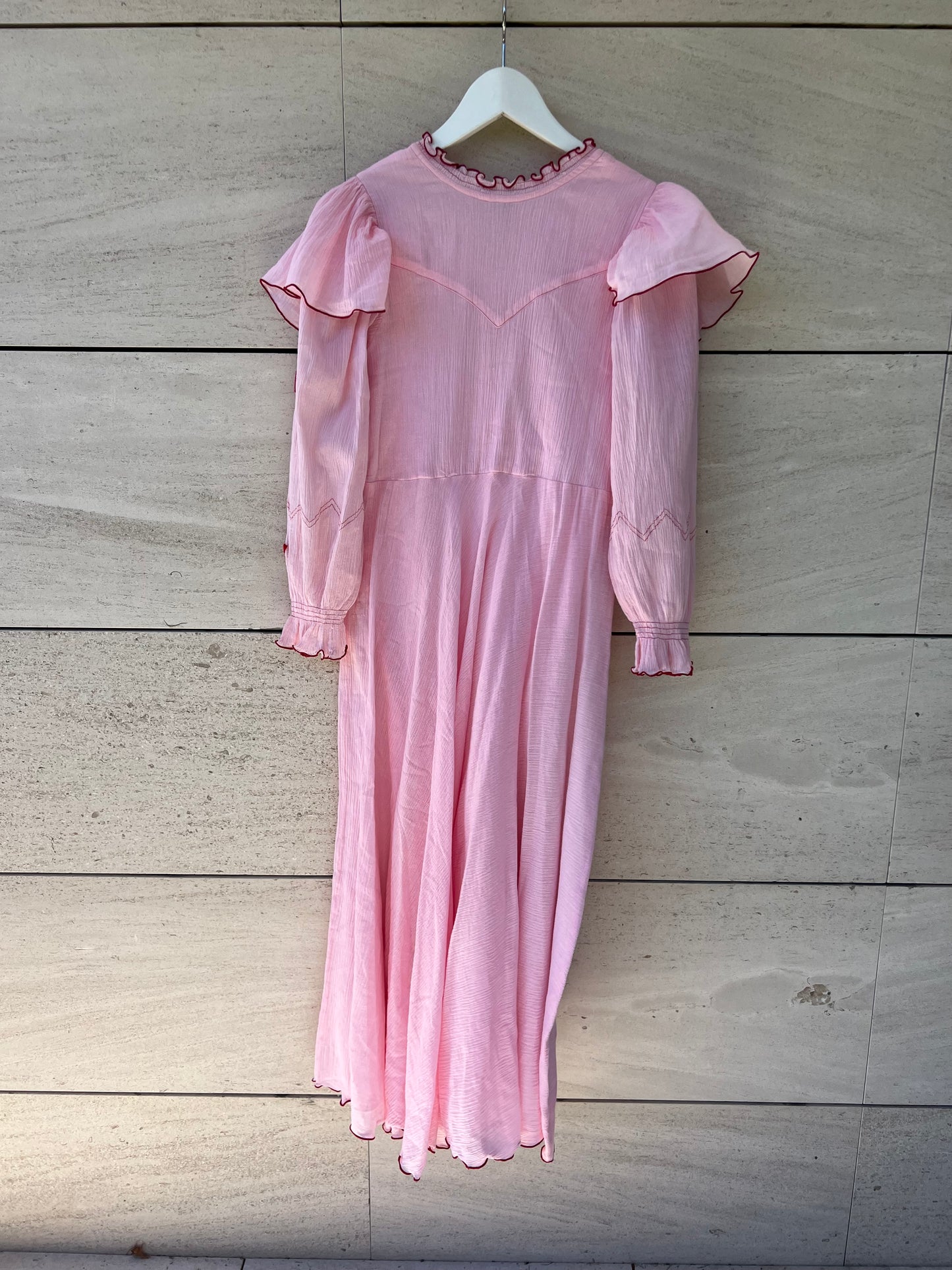 JO SEPHINE. Vestido largo rosa bordado  T.xs