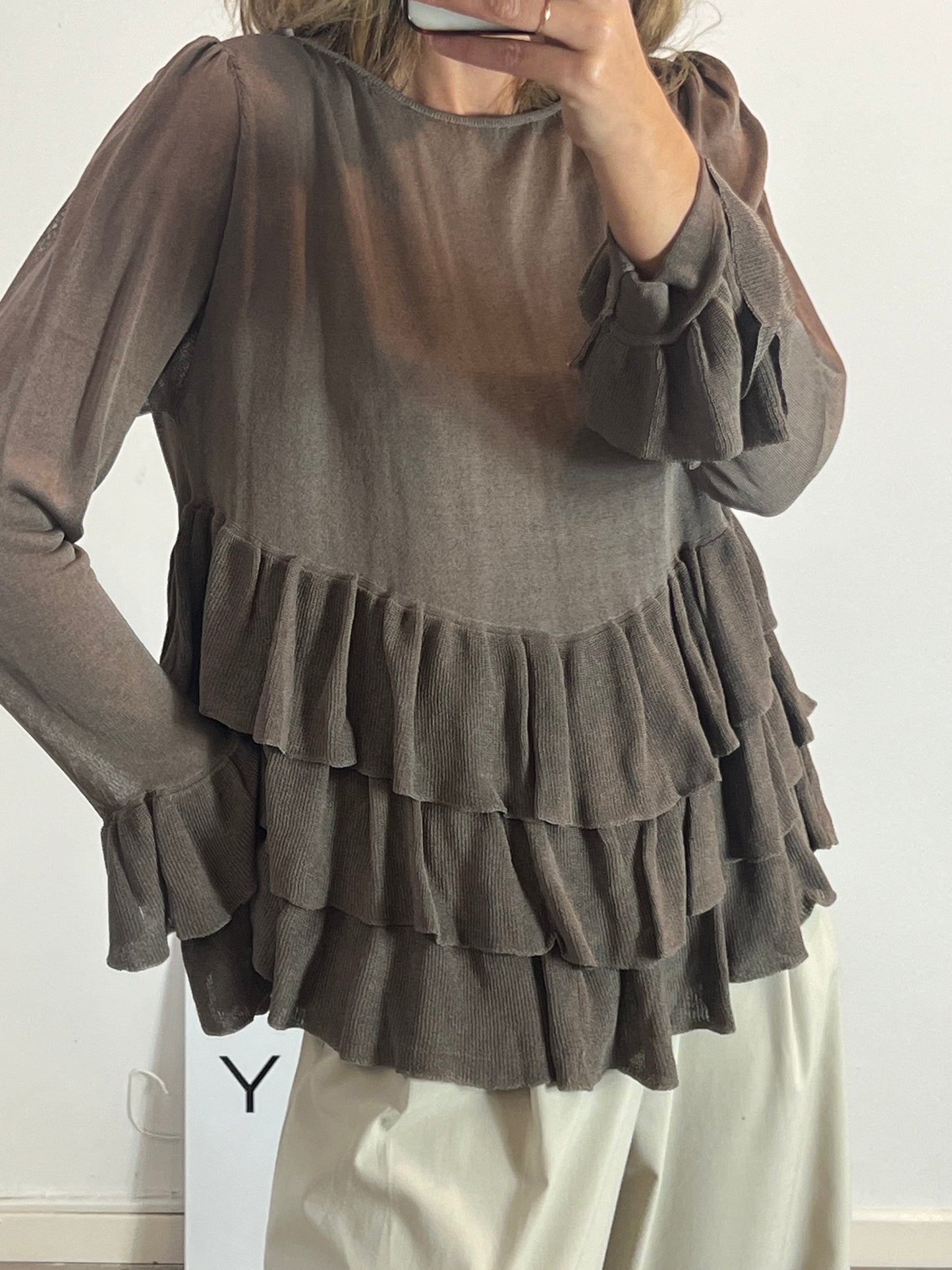 ZARA. top punto volantes T.s