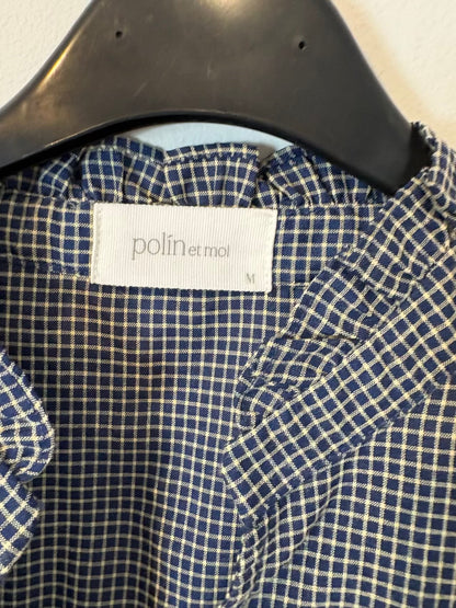 POLIN ET MOI. Blusa cuadros bordada