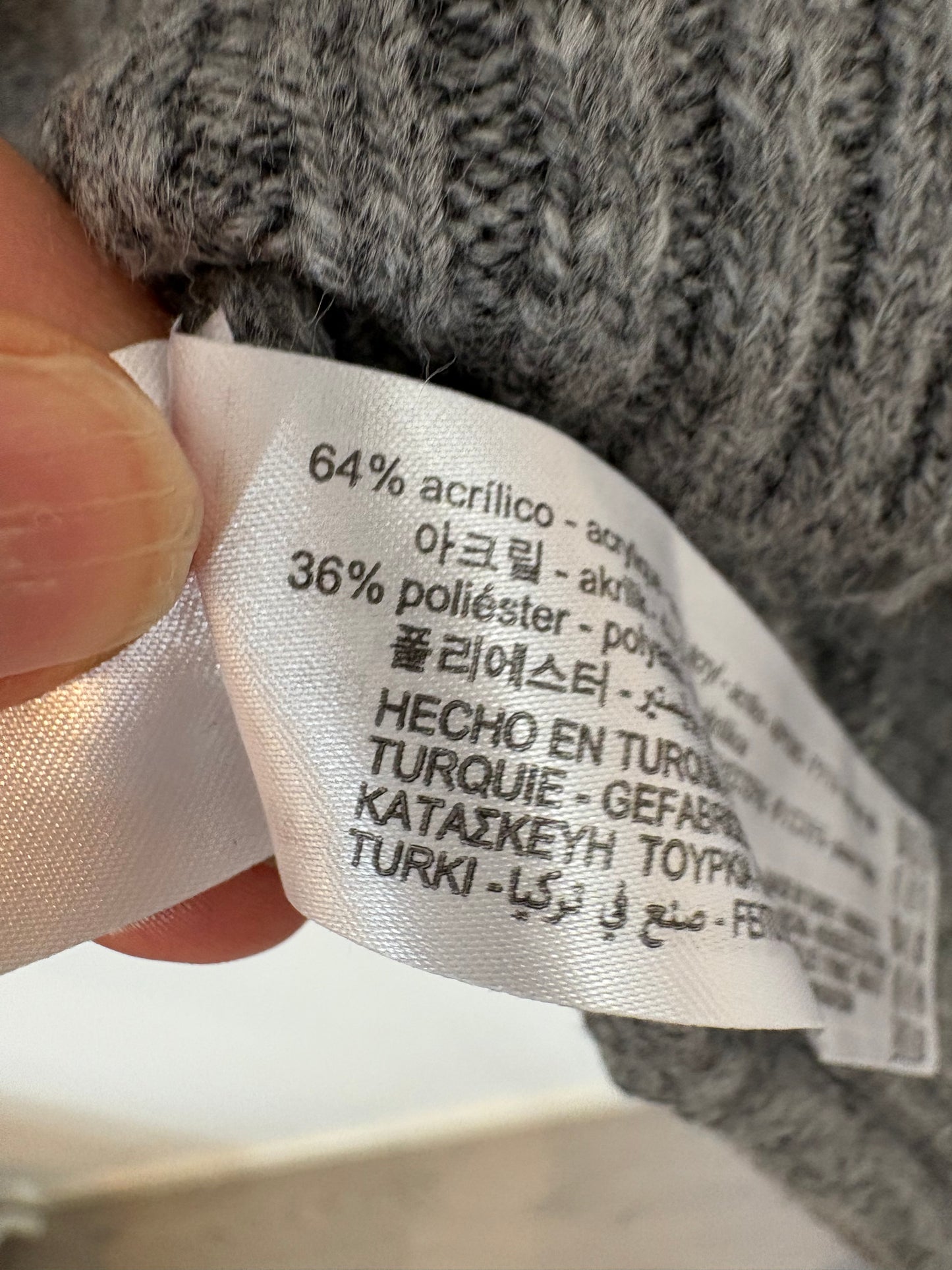 ZARA. Jersey gris cuello alto