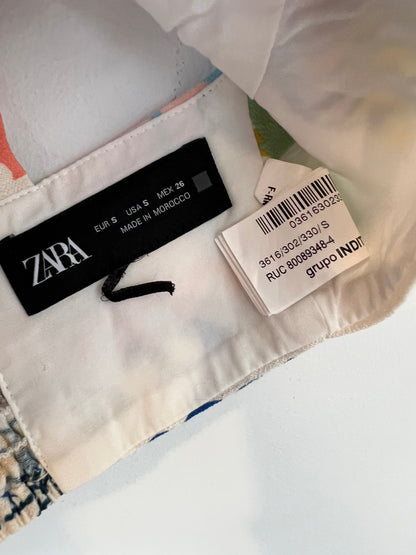 ZARA. Total look falda y top estampado T.xs/s