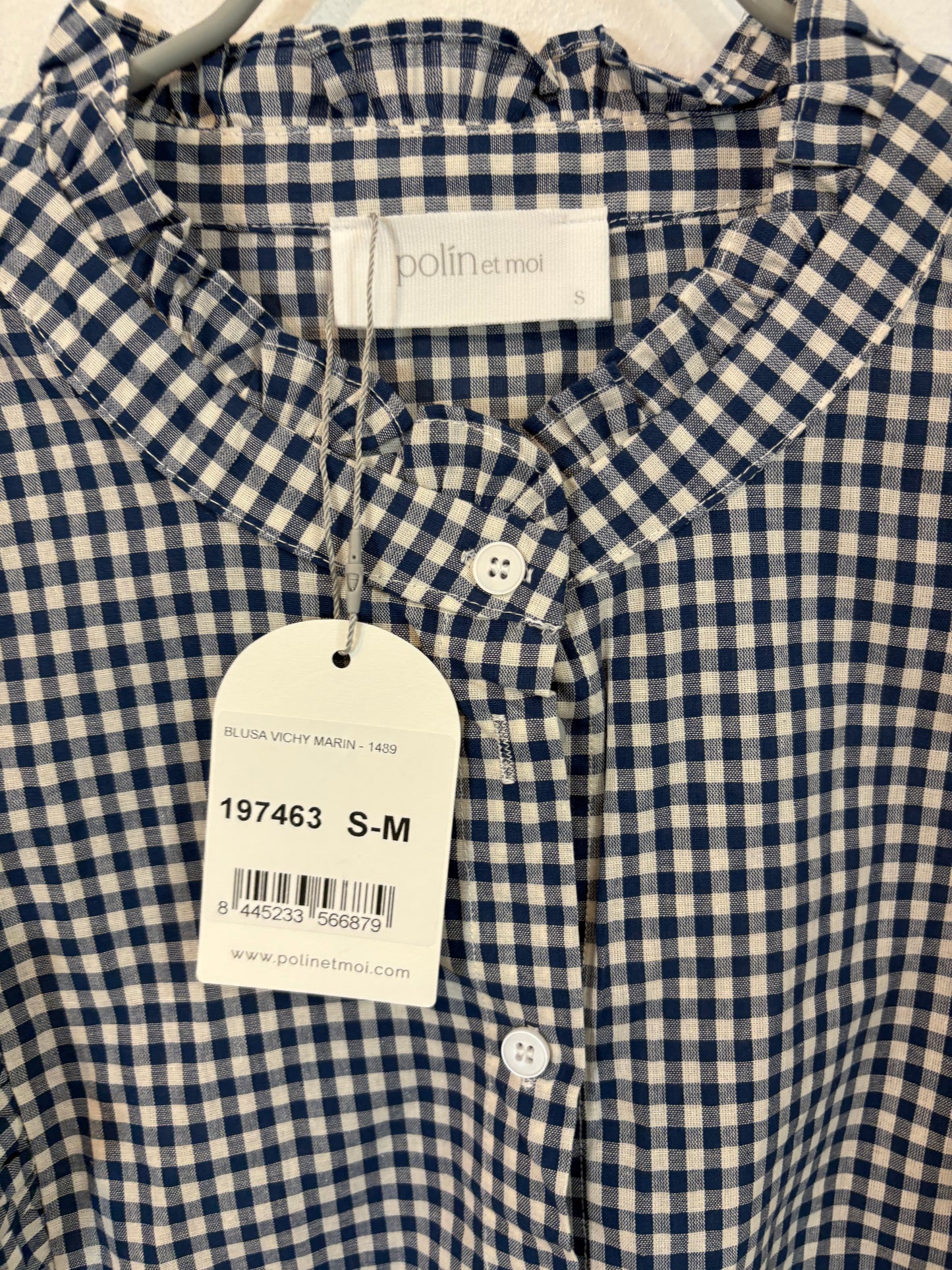 POLIN ET MOI. Blusa cuadros vichy