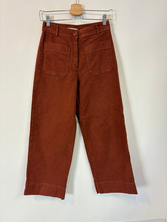 SESSÚN. Denim rojizo bolsillos