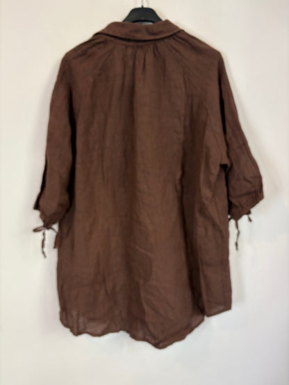 CARLOTA & CO. Blusa lino marrón