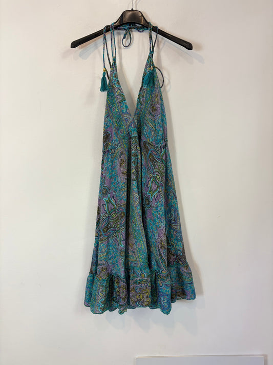 GOVIND. Vestido corto de seda estampado