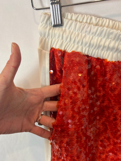 KATE. Pantalones bicolor lentejuelas fluidos. T L