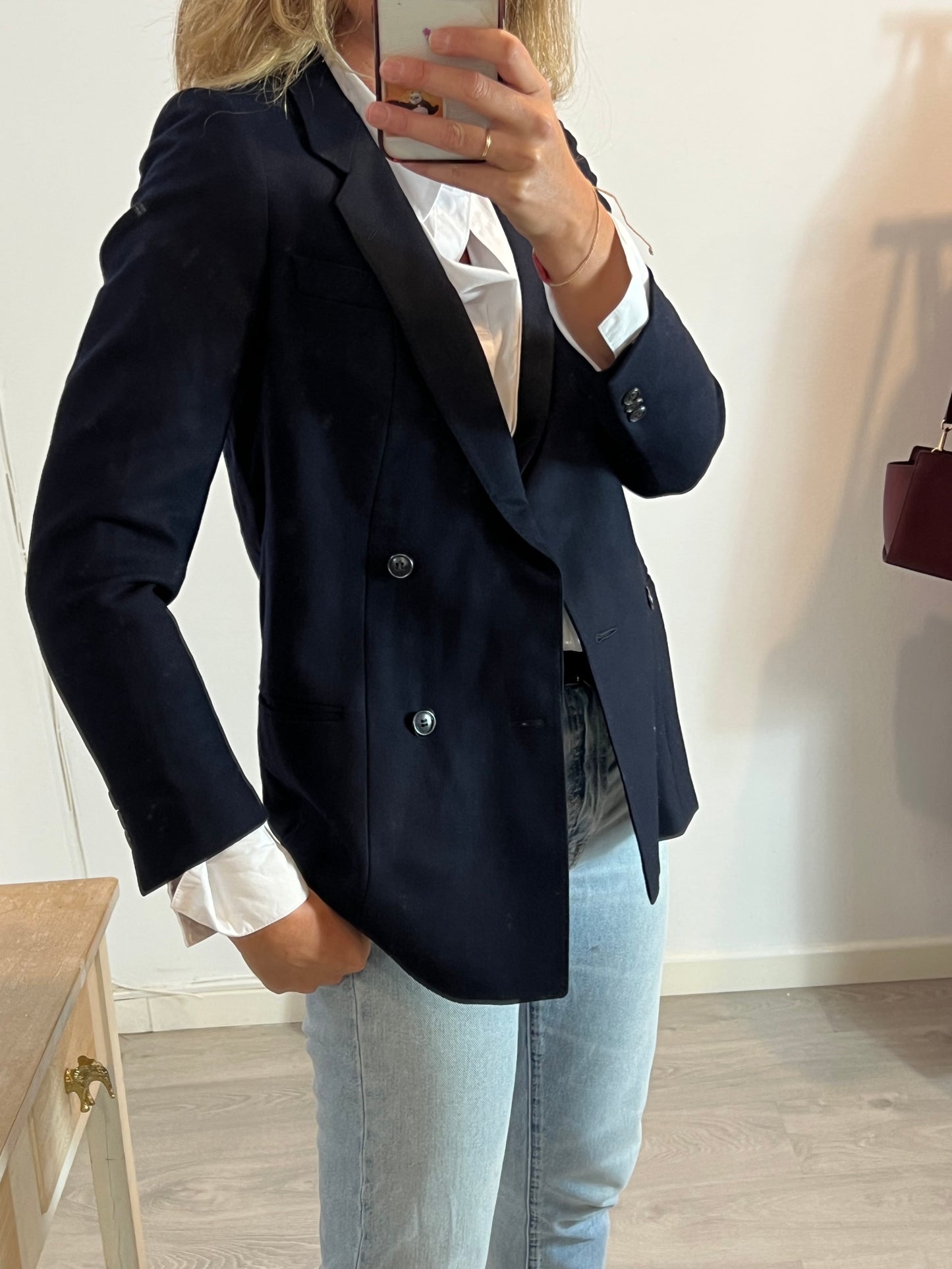 CERRUTI 1881. Navy blue wool blazer. T 38