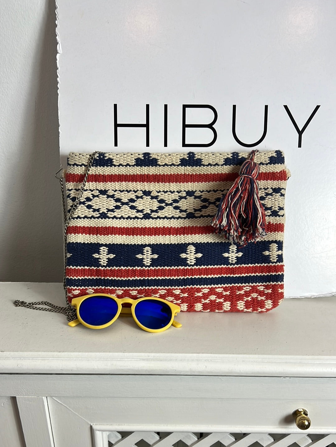 OTRAS. Bolso tela estampado geométrico