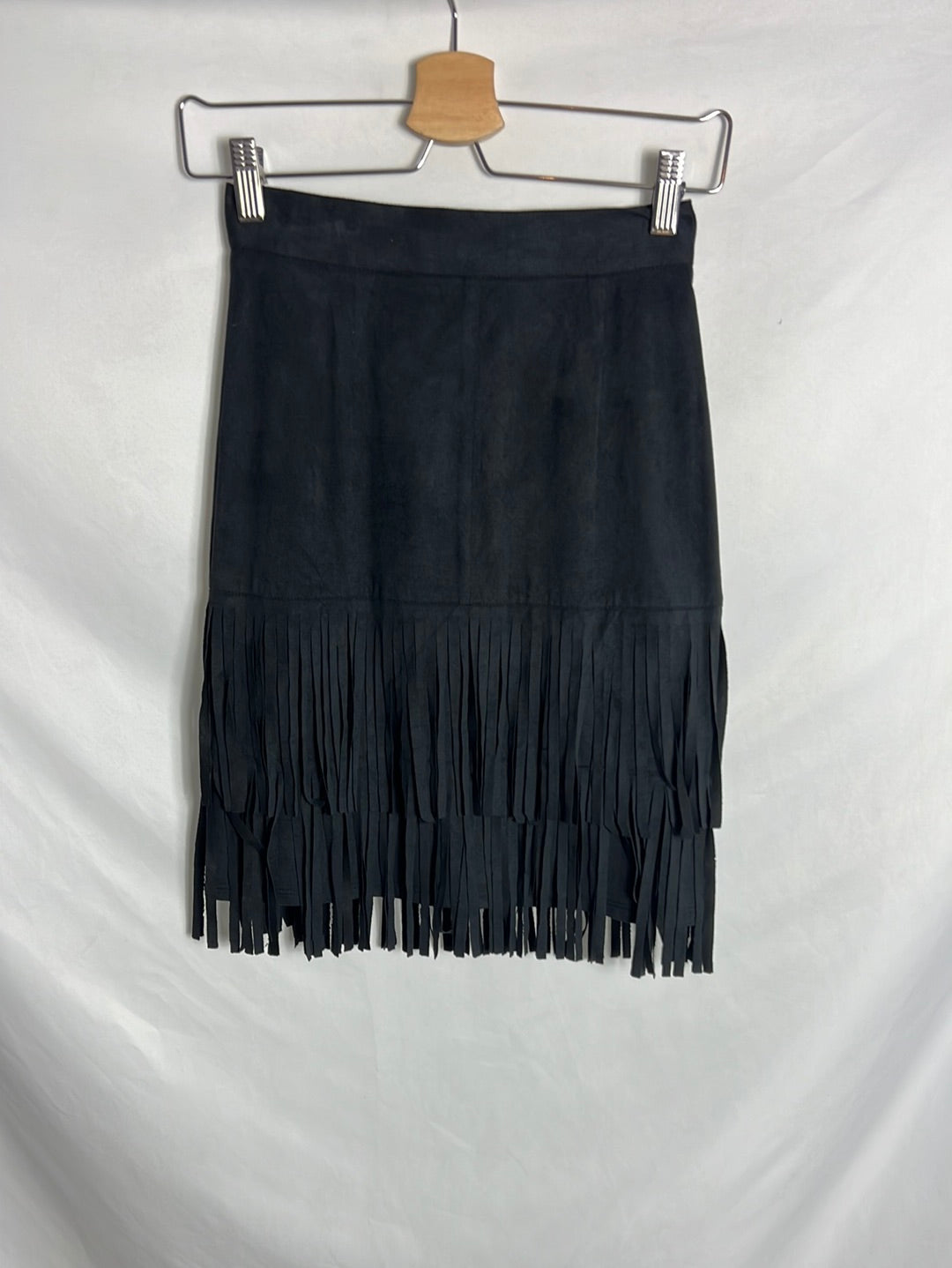 BIMANI. Falda antelina flecos T.34