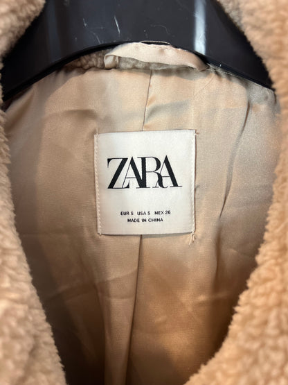 ZARA. Abrigo borrego beige T.s