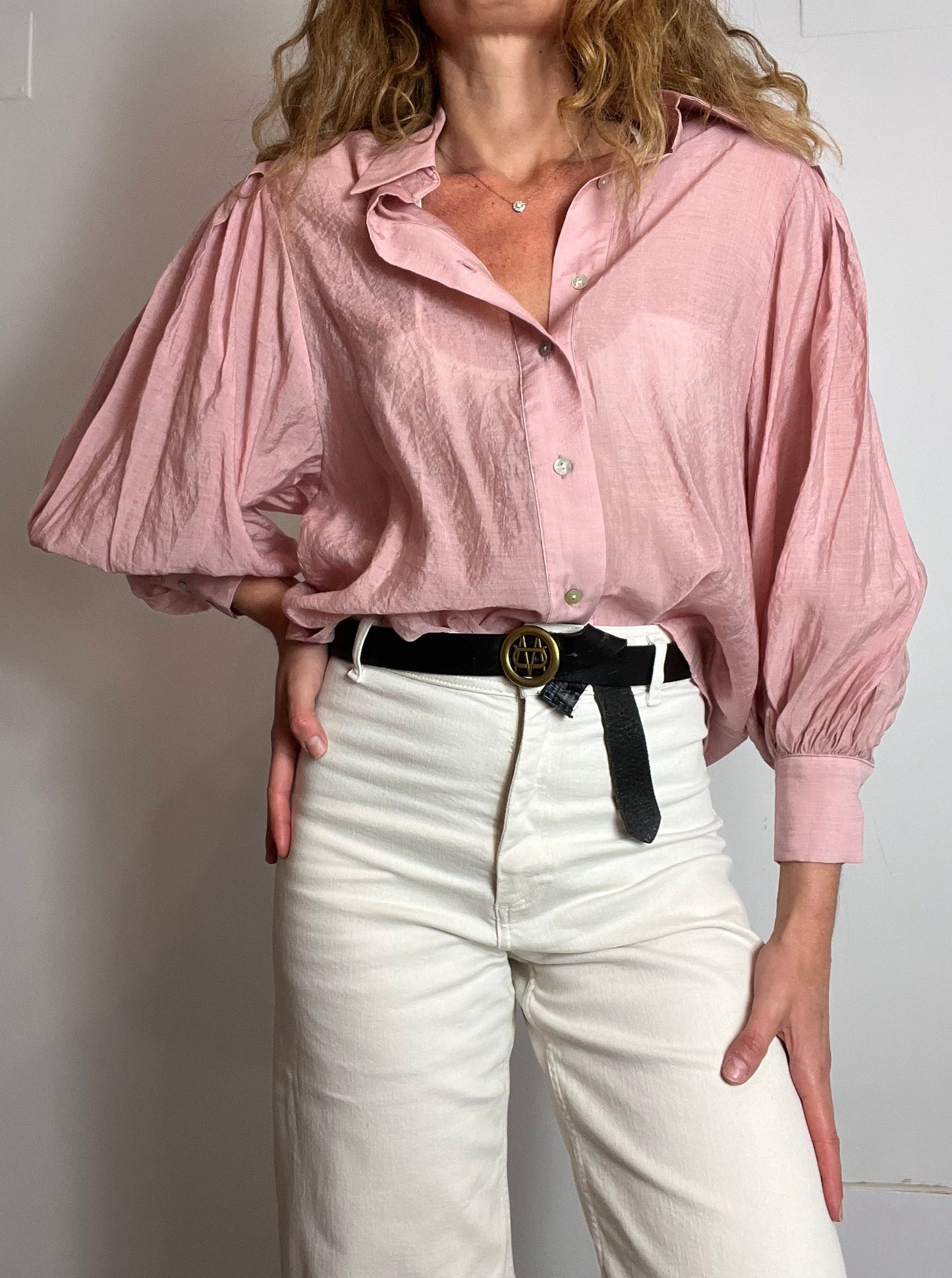 MY PEEPTOES. Pink cotton blouse T.xs/s