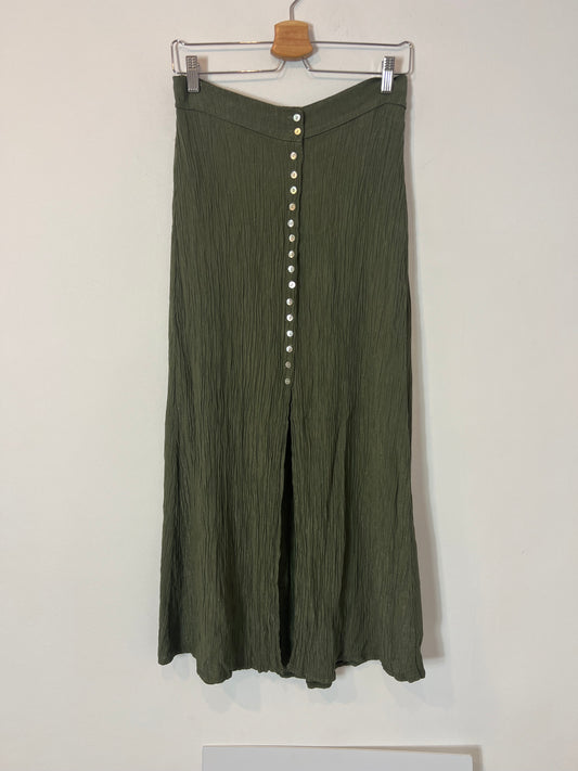 OTRAS. Falda larga verde textura. T M