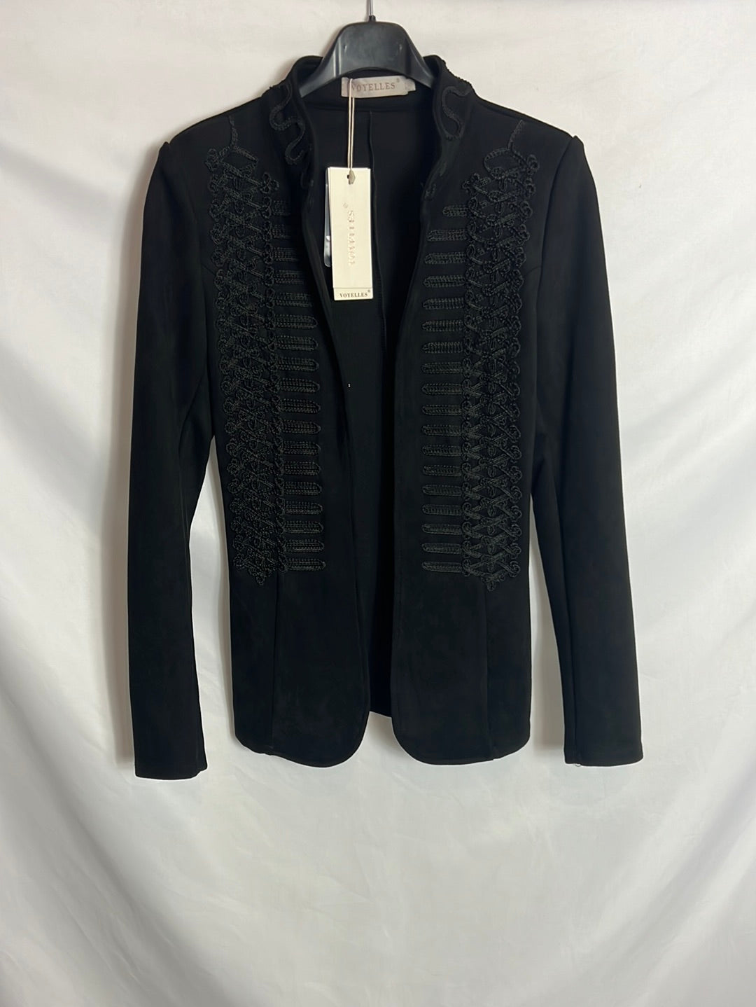 VOYELLES. Black suede jacket. TS