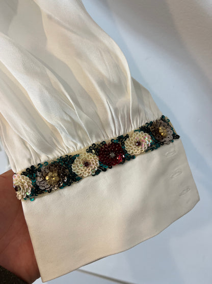 ZARA. Satin blouse with cuff detail. Size XS