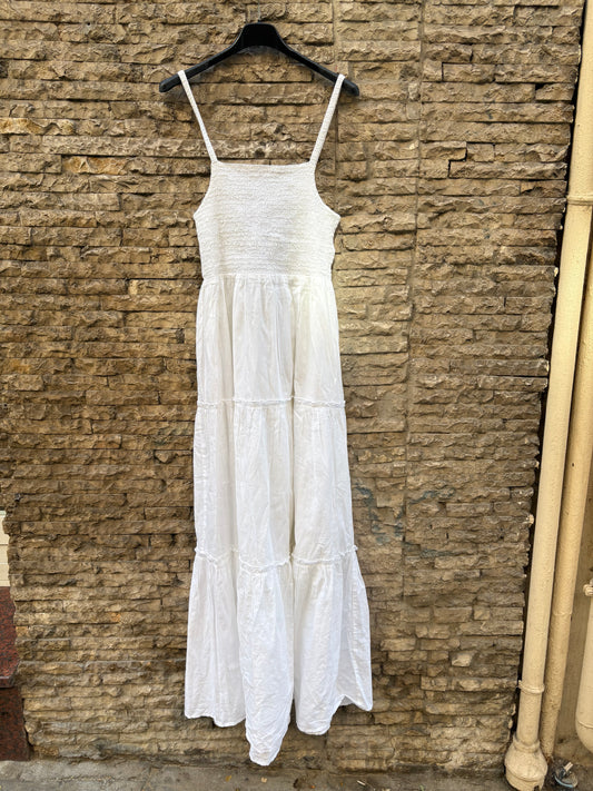 CUPLÉ. Vestido largo blanco detalle espalda