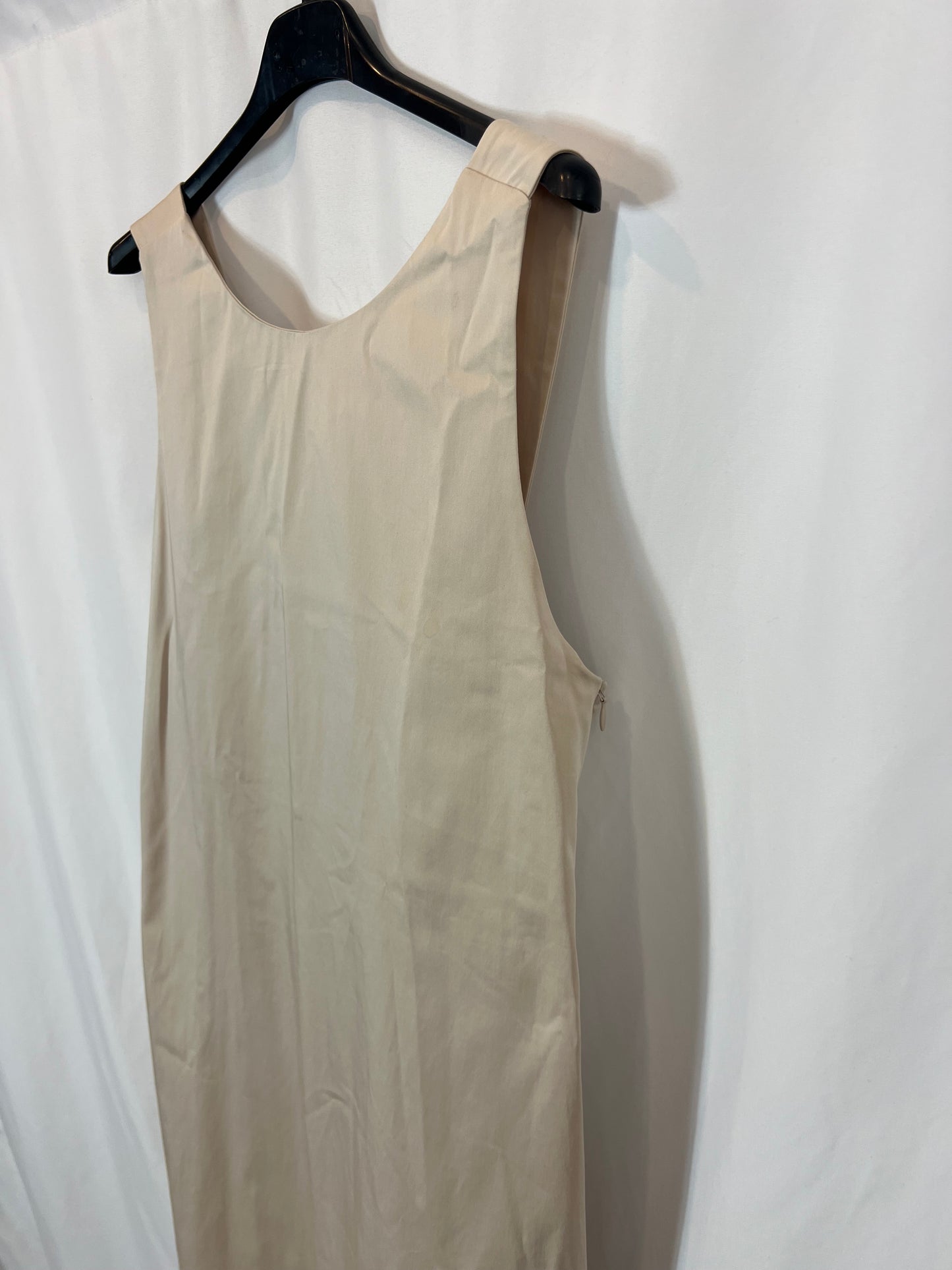 MASSIMO DUTTI. Beige midi dress with back detail. TXS