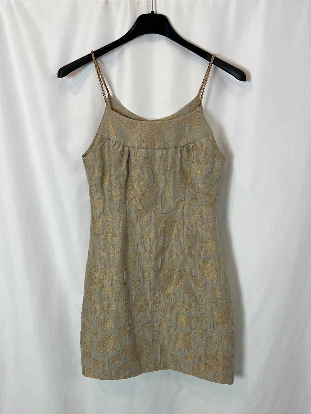 OTHERS. Beige dress with golden flowers YOUR(S)