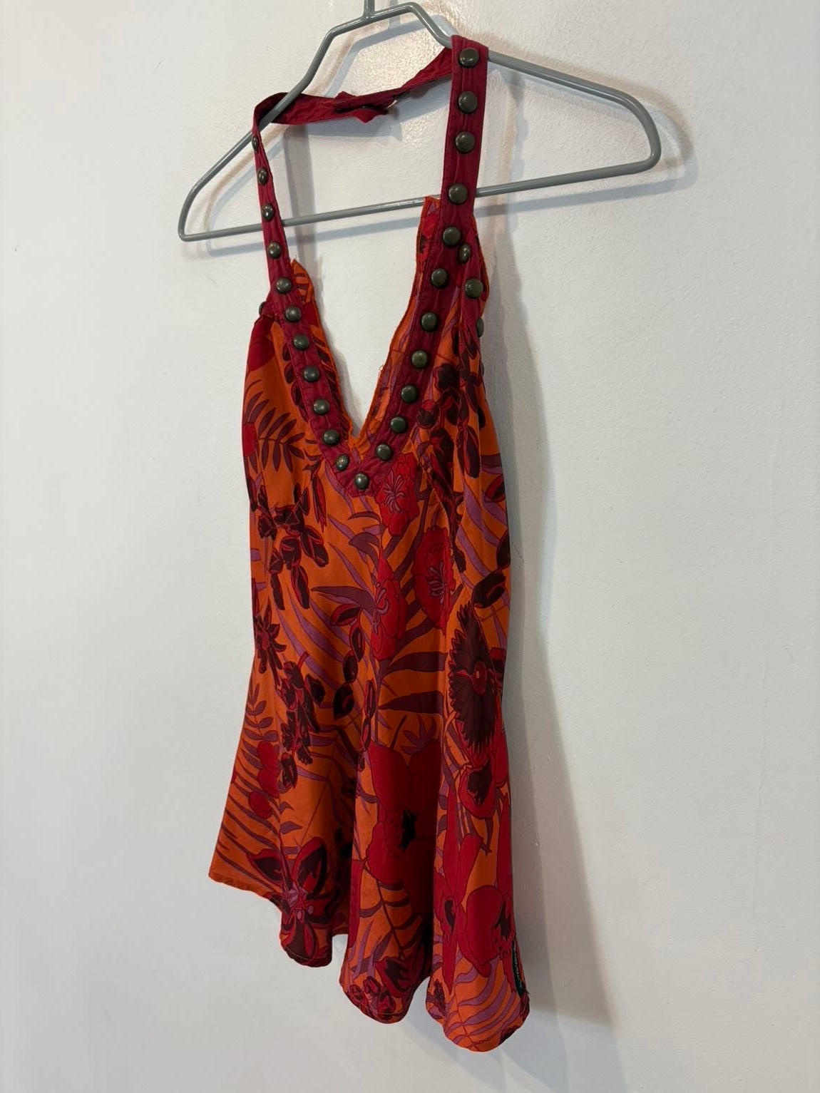 ARMANI JEANS. Top seda vintage estampado floral