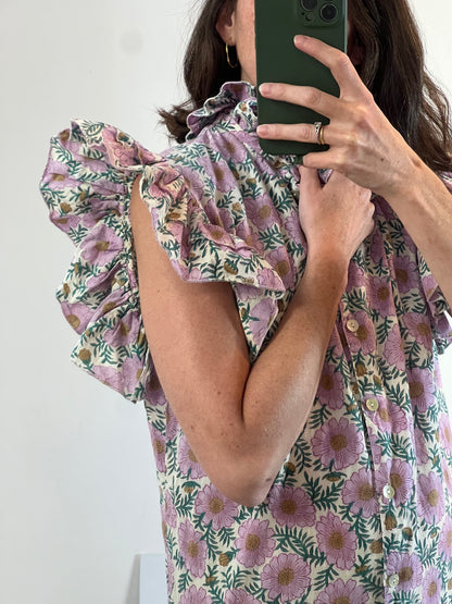 BYAN. Vestido volantes flores T.s