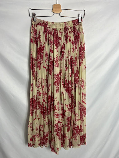 FORTE FORTE. Red printed midi skirt. Size 1