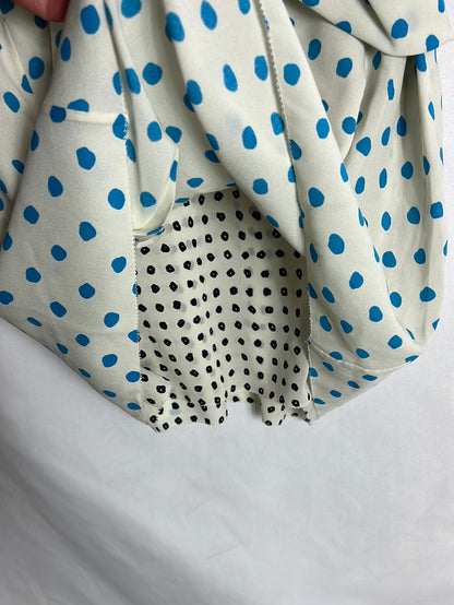 BALENCIAGA. Top seda doble capa asimetrico . T 40