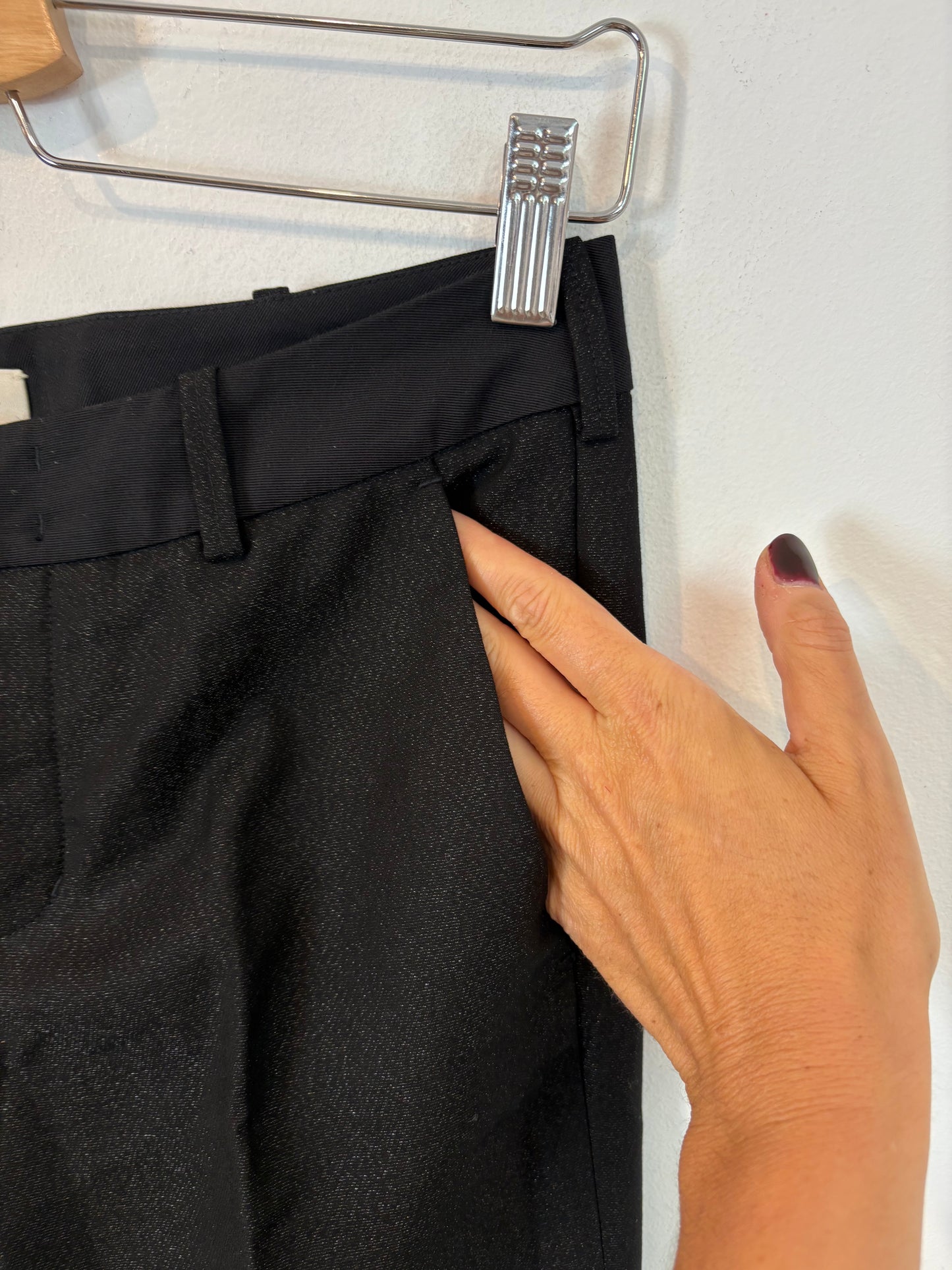 ZADIG&VOLTAIRE. Pantalón negro pizas abotonado 38