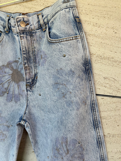 SANDRO. Denim recto flores. T 38